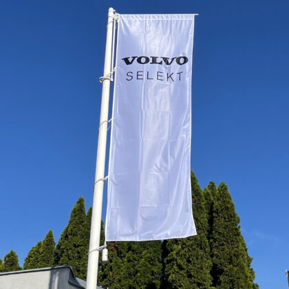 Flaga 100x300 (średnia), Volvo Selekt, kolor biały