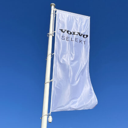 Flaga 130x500 (duża), Volvo Selekt, kolor biały